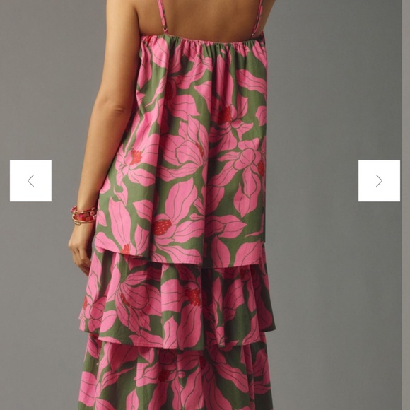 COREY LYNN CALTER TIE-SHOULDER TIERED MIDI DRESS - Picture 4 of 12